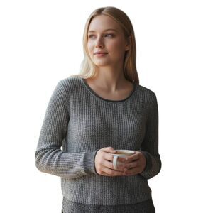 SIMPLY VERA VERA WANG GRAY SWEATER TUNIC SZ.M EUC.